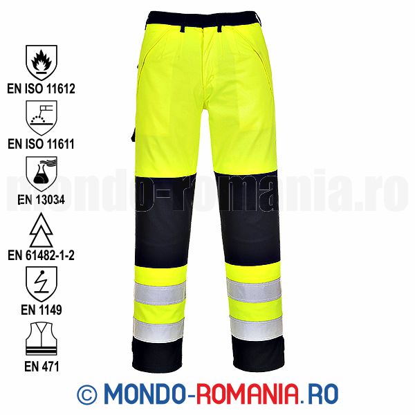 Echipament protectie - pantaloni ignifugi, antistatici, antichimici, arc electric, reflectorizanti FR62